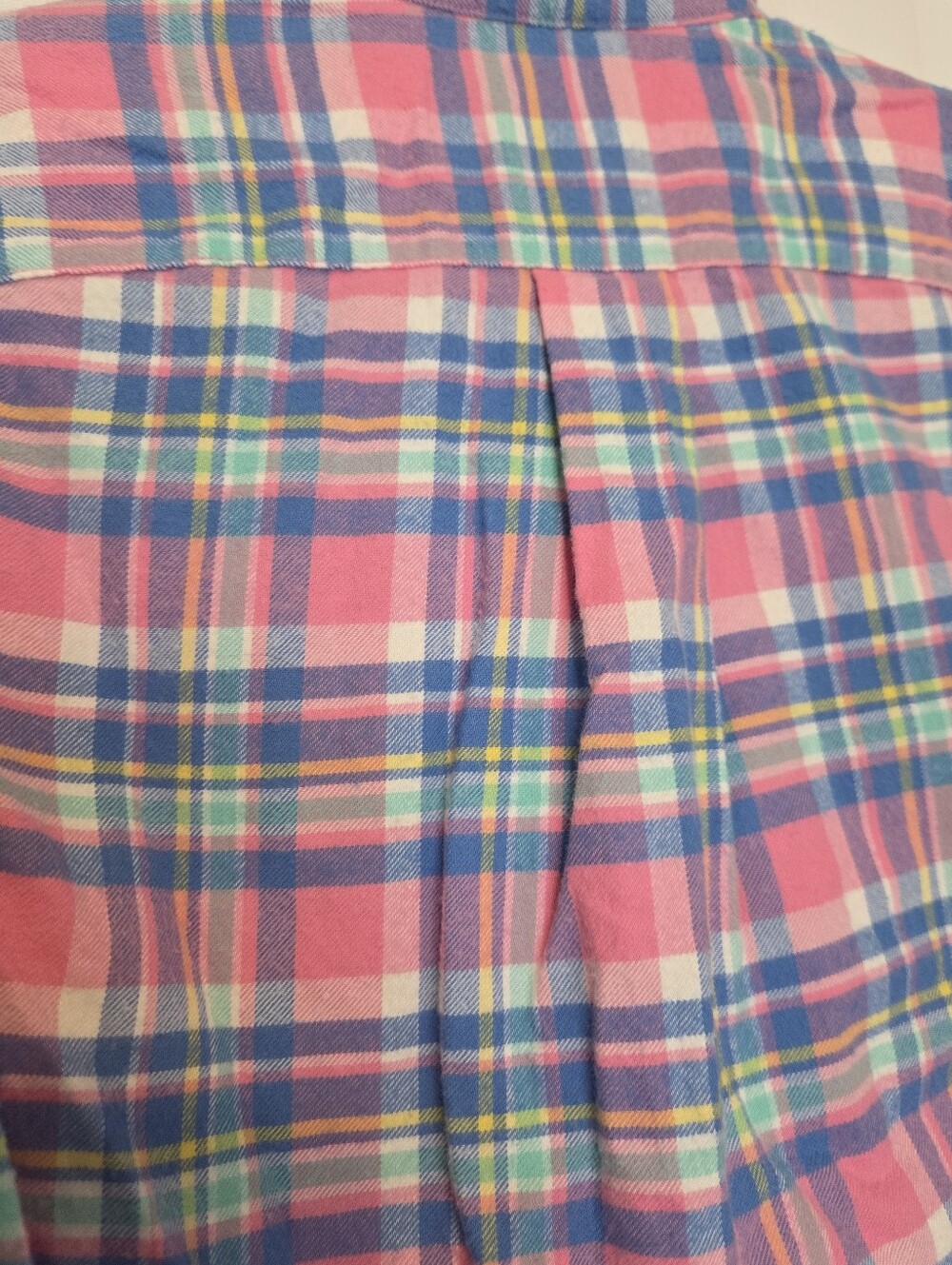 Vineyard Vines Pink, Blue & Green Plaid Flannel Button-Up Shirt Boys Whale Shirt - Picture 7 of 9